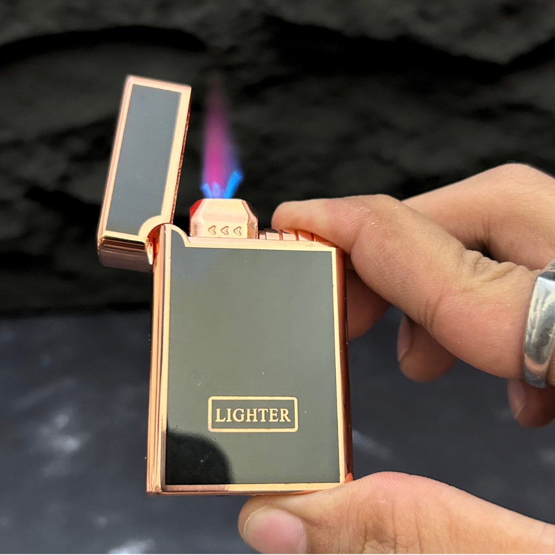 Black Glossy Red Flame Lighter