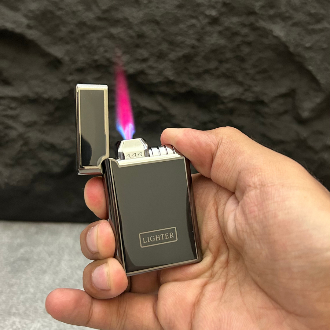 Black Glossy Red Flame Lighter