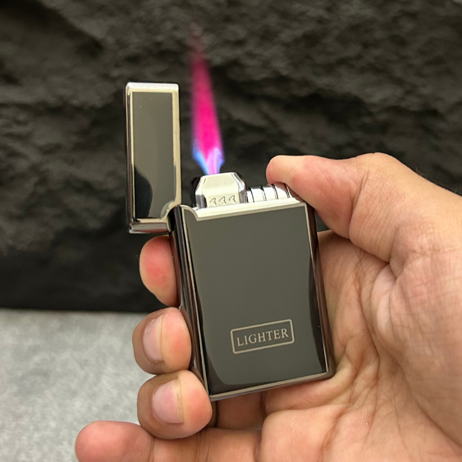 Black Glossy Red Flame Lighter