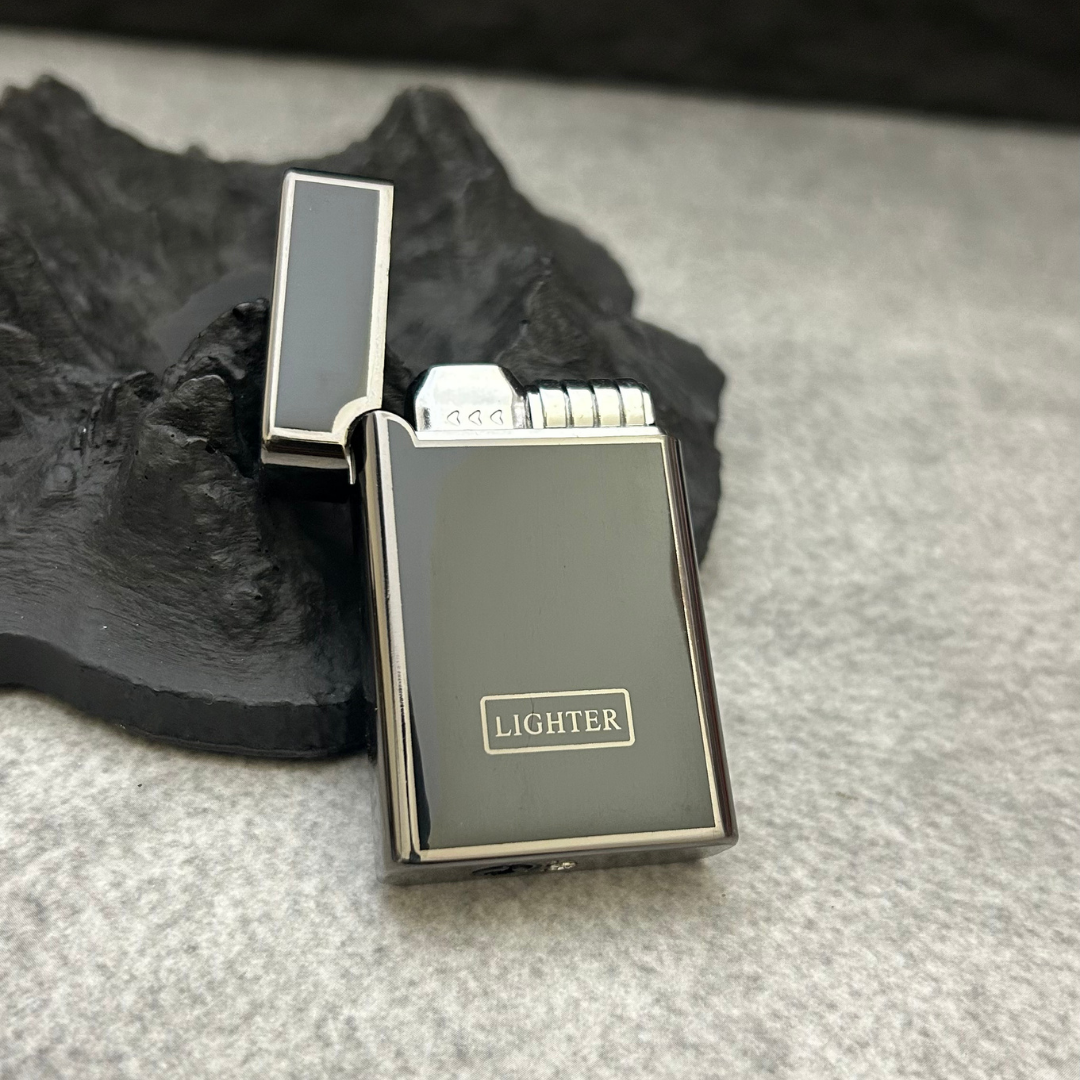 Black Glossy Red Flame Lighter
