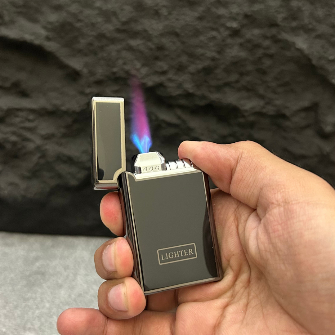 Black Glossy Red Flame Lighter
