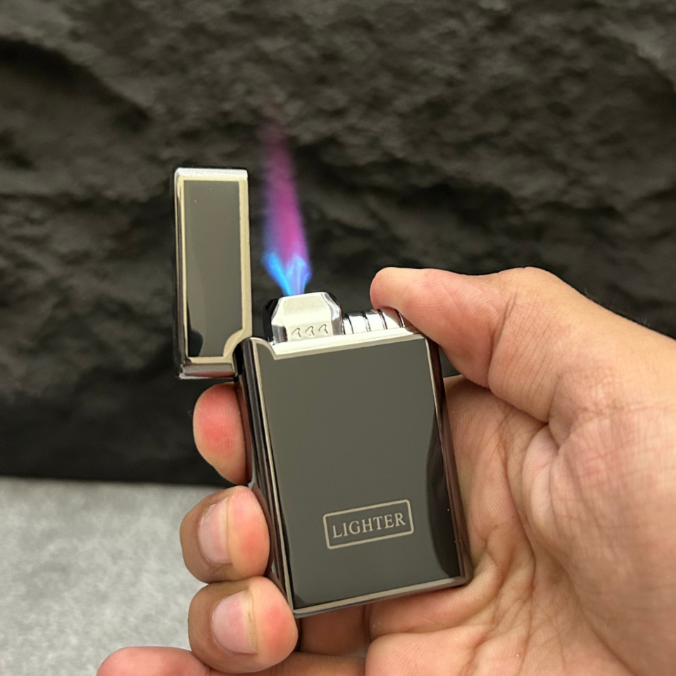 Black Glossy Red Flame Lighter