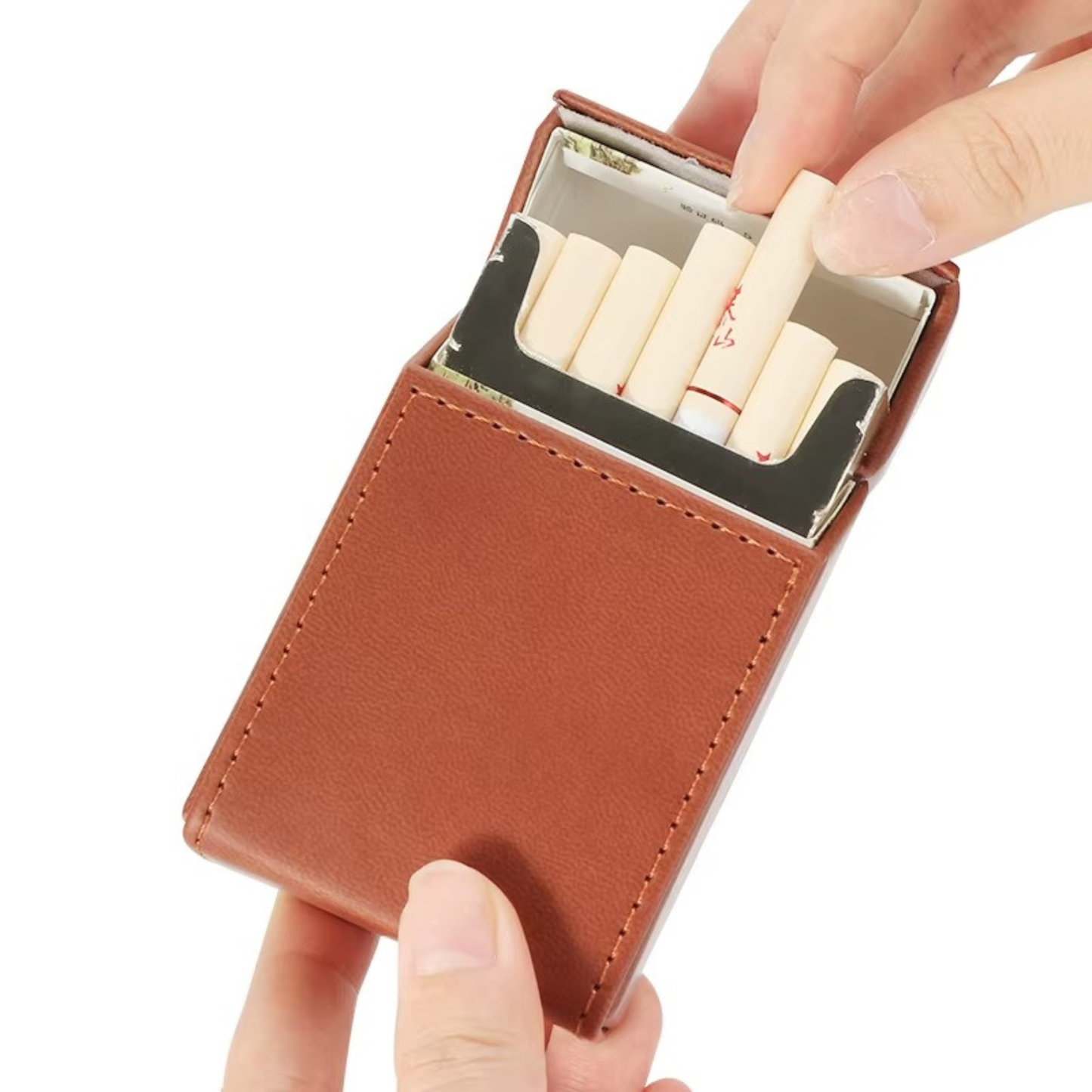 Leather Magnetic Cigarette Case