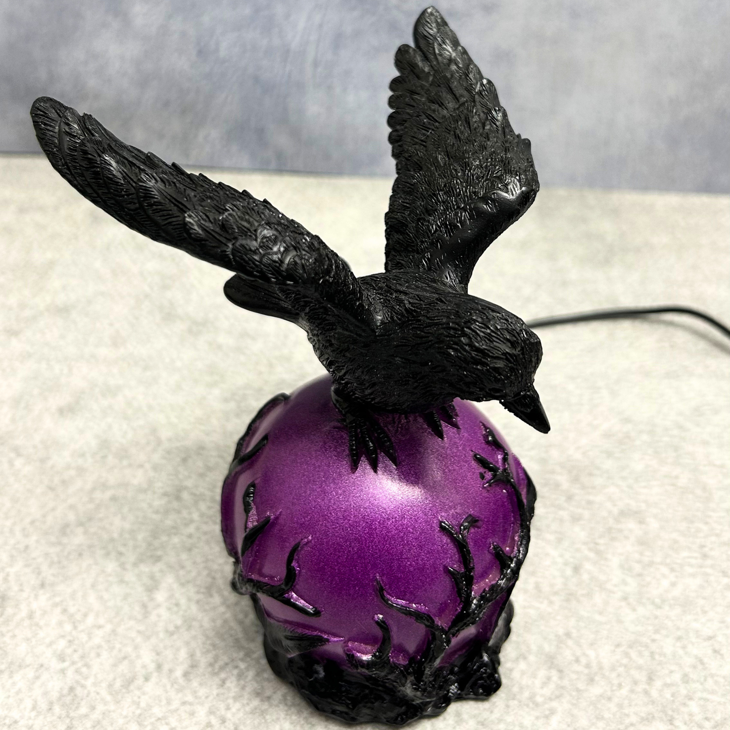 Gothic Resin Raven Table Lamp