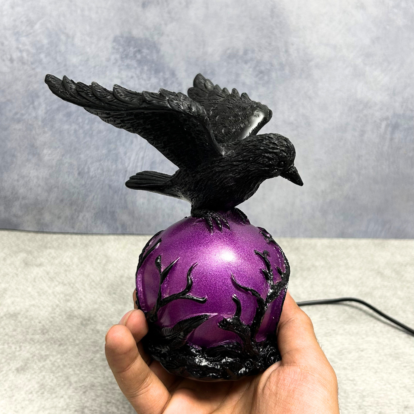 Gothic Resin Raven Table Lamp