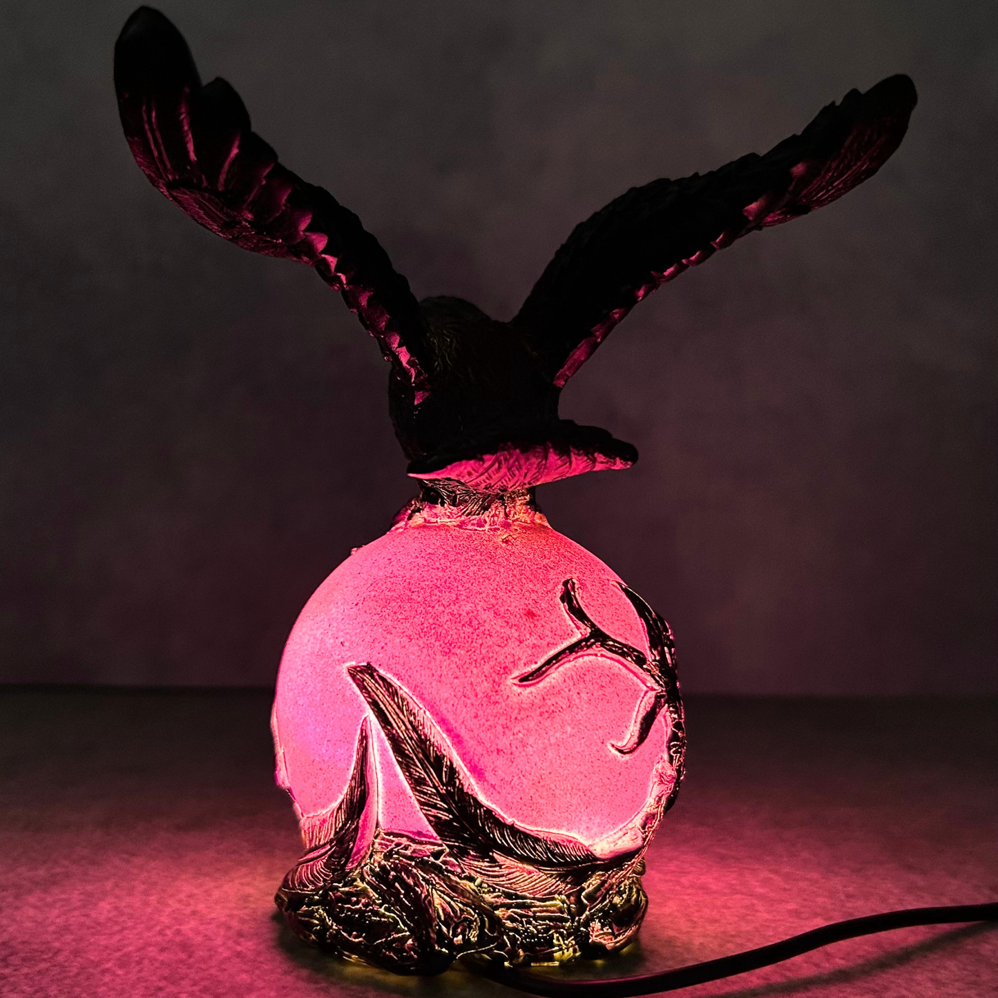 Gothic Resin Raven Table Lamp