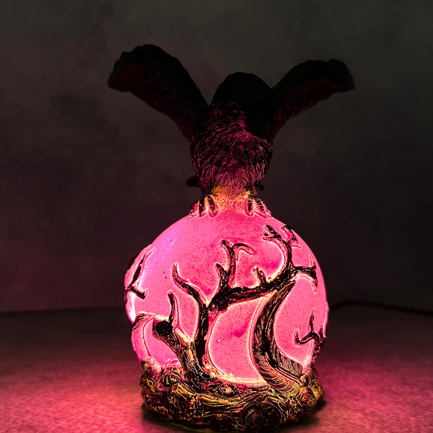 Gothic Resin Raven Table Lamp