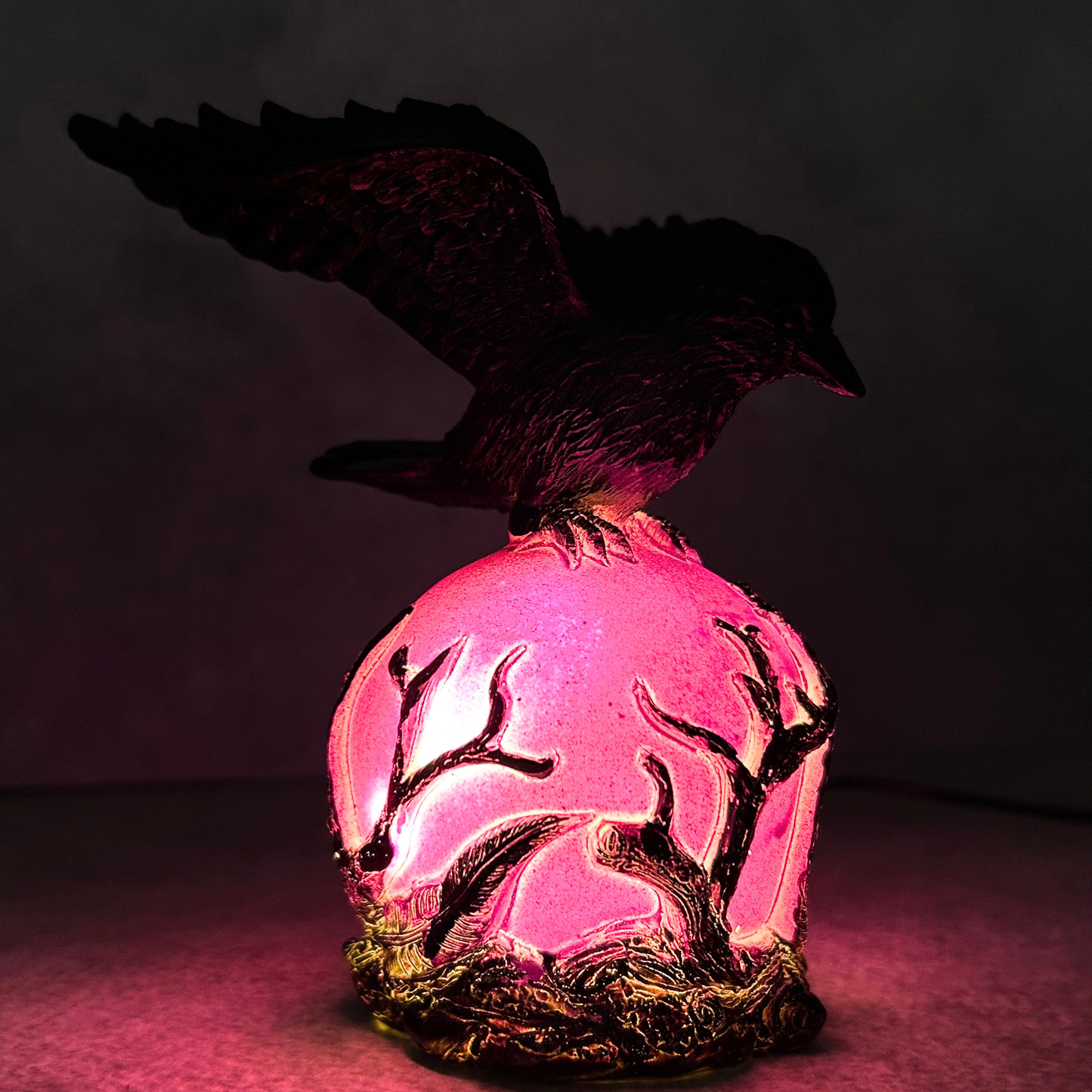 Gothic Resin Raven Table Lamp
