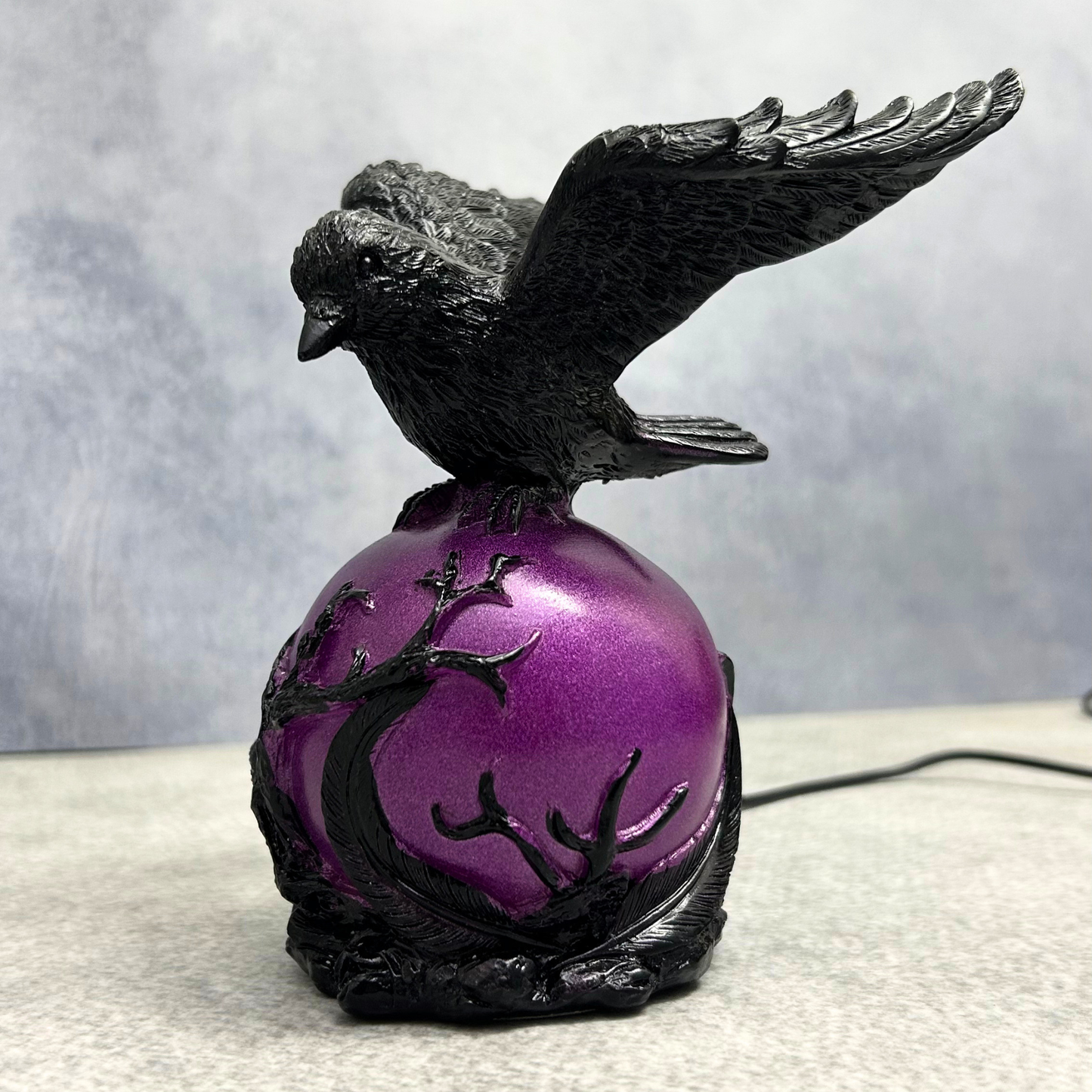 Gothic Resin Raven Table Lamp