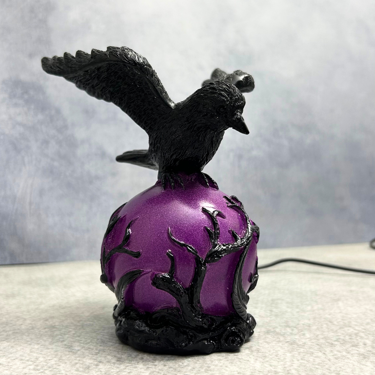 Gothic Resin Raven Table Lamp