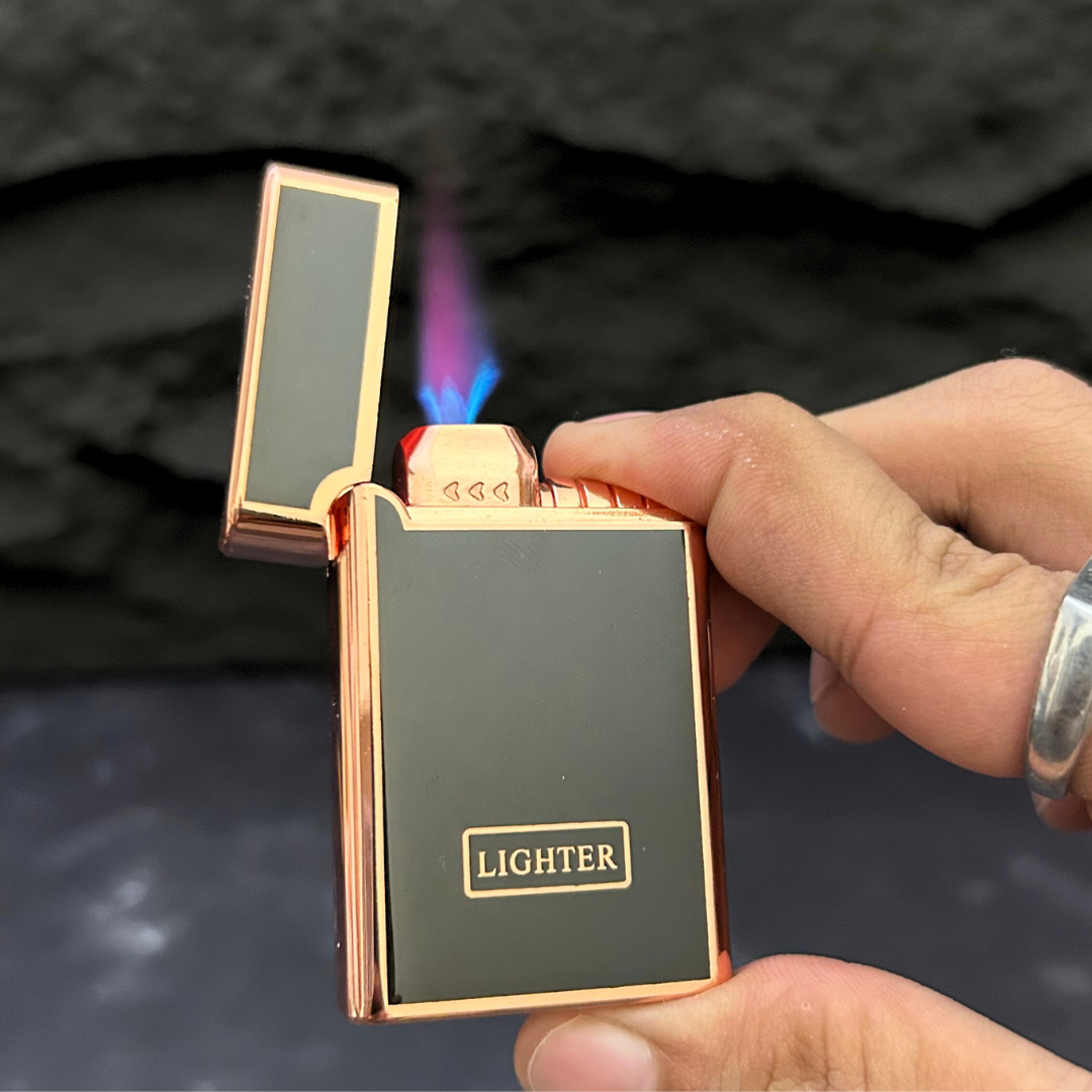 Black Glossy Red Flame Lighter