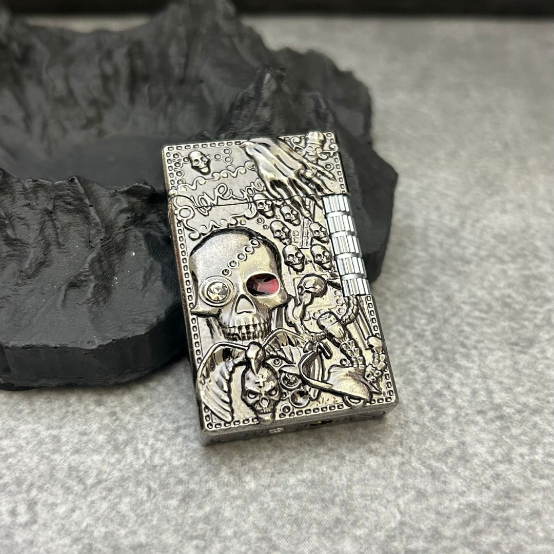 Engraved Skull Lighter